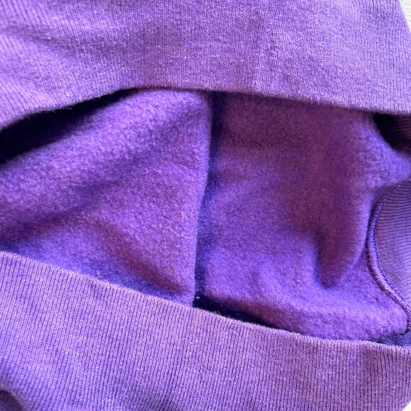 vtg 80s Jesus Messiah purple crewneck sweatshirt size L puff paint double sided - Picture 11 of 14